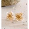 Yhpup New Stainless Steel Resin Flower Stud Earrings for Women Spring Summer Aesthetic Young Jewelry Wholesale