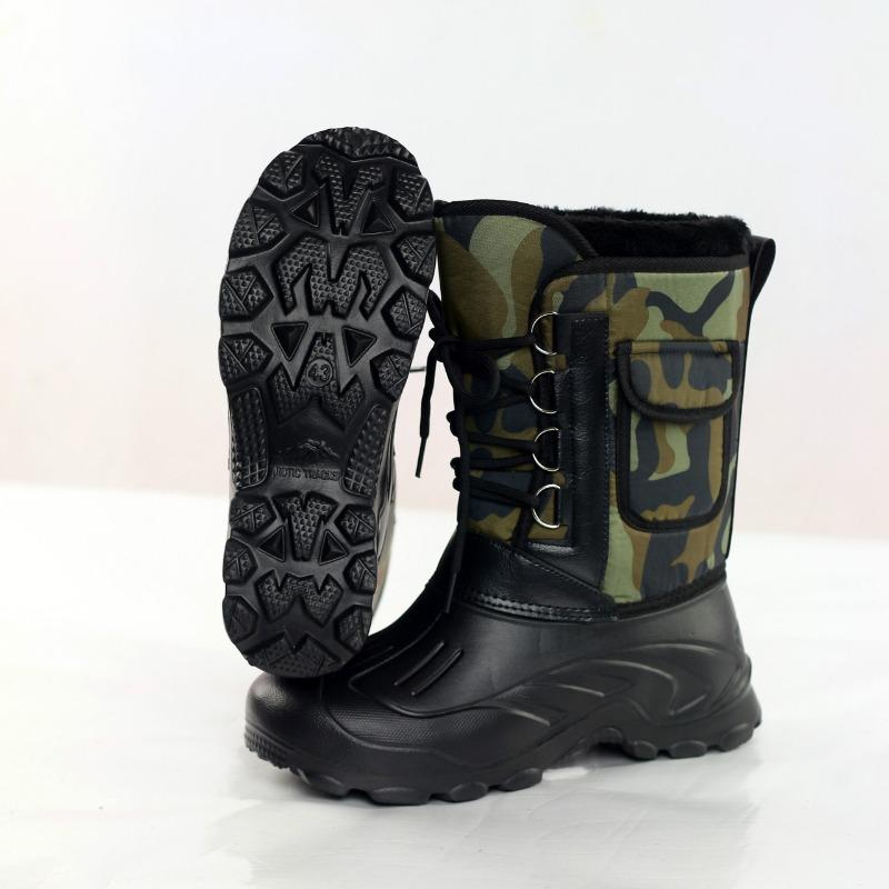 Zimní Boty do Sněhu do Chladného Počasí Vysoké Lehké EVA Vodotěsné Teplé Boty Venkovní Protiskluzové Rybářské Boty Flísové Pánské Pracovní Boty