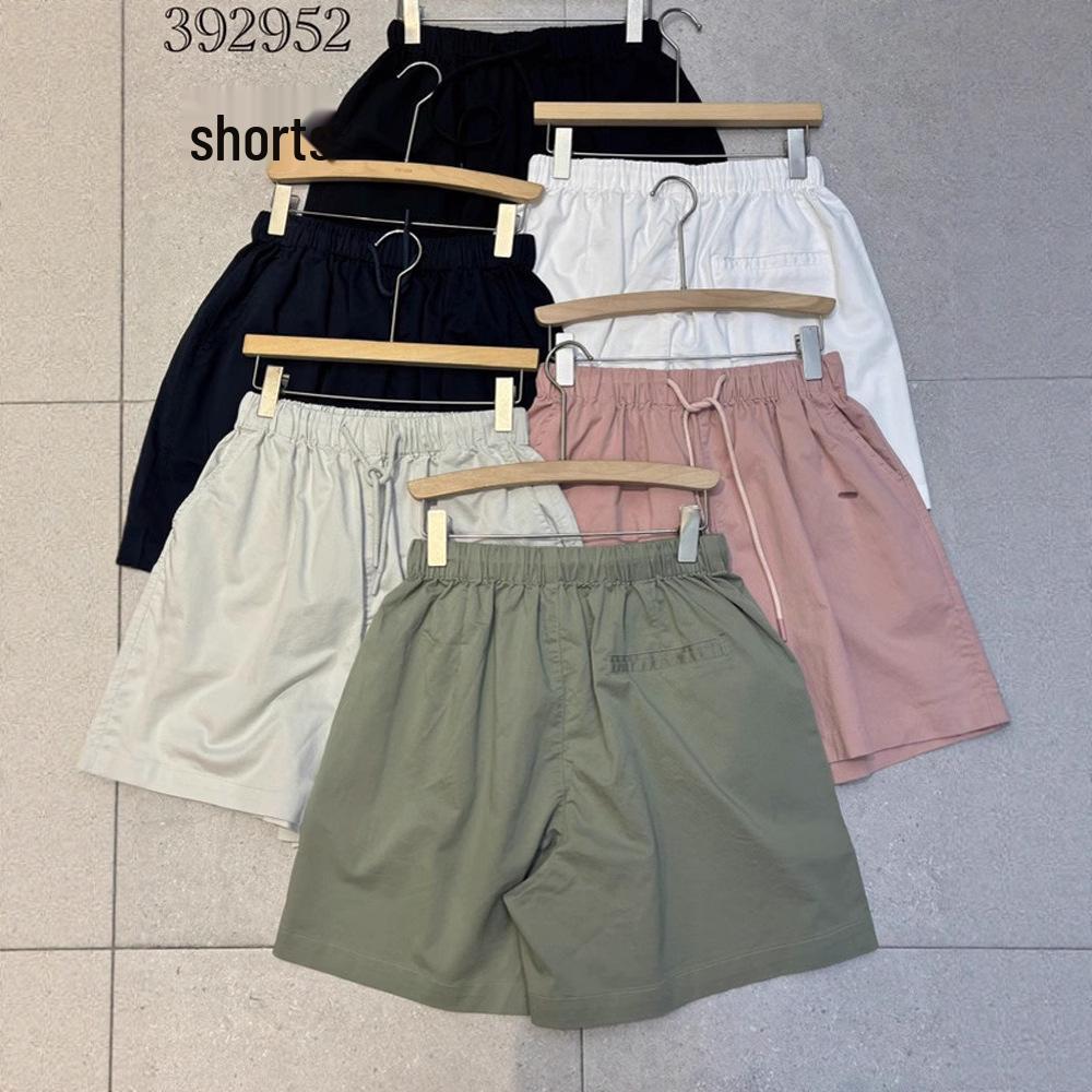 

Summer Elastic High-Waist Korean-Style Loose Plus Size Casual Drawstring Shorts One Size зелений