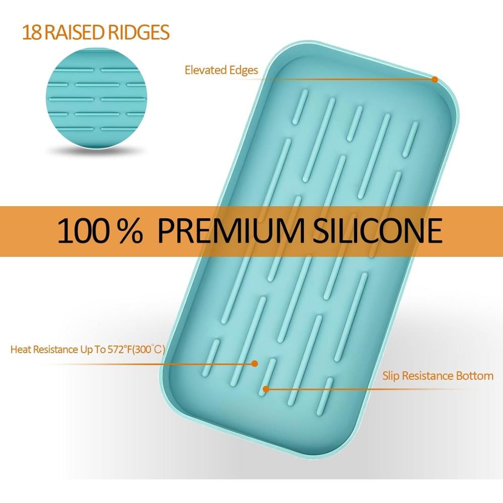 Flexible Silicone Tray Drain Tray Coasters For Bathroom Convenient And Accessible Easy To Clean Flexible Silicone Materia