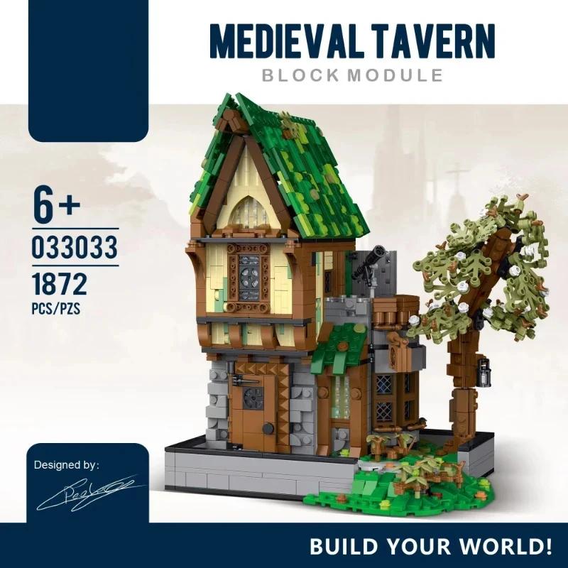 Ungiftige Mittelalterliche Schmiede Magisches Haus Taverne Bausteine Moc Stadt Straßenansicht Steine Set Desktop-Dekoration für Erwachsene Kinderspielzeug Geschenk