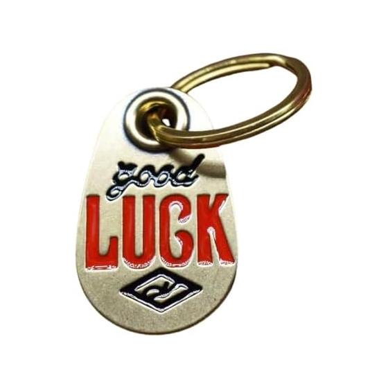 [ALOHAMONI] Brass GOOD LUCK Vintage American Goods Keychain Key Ring Good Luck USA | Brass American Casual Goods Motel Biker Charm Accessories Tag