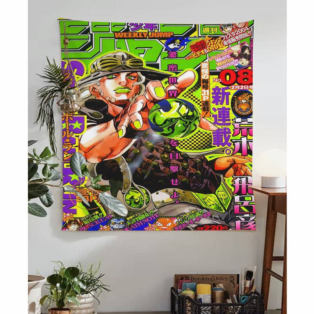 JoJos Bizarre Adventure Retro Anime Cartoon Tapestry Art Science Fiction Room Home Decor Wall Hanging Sheets