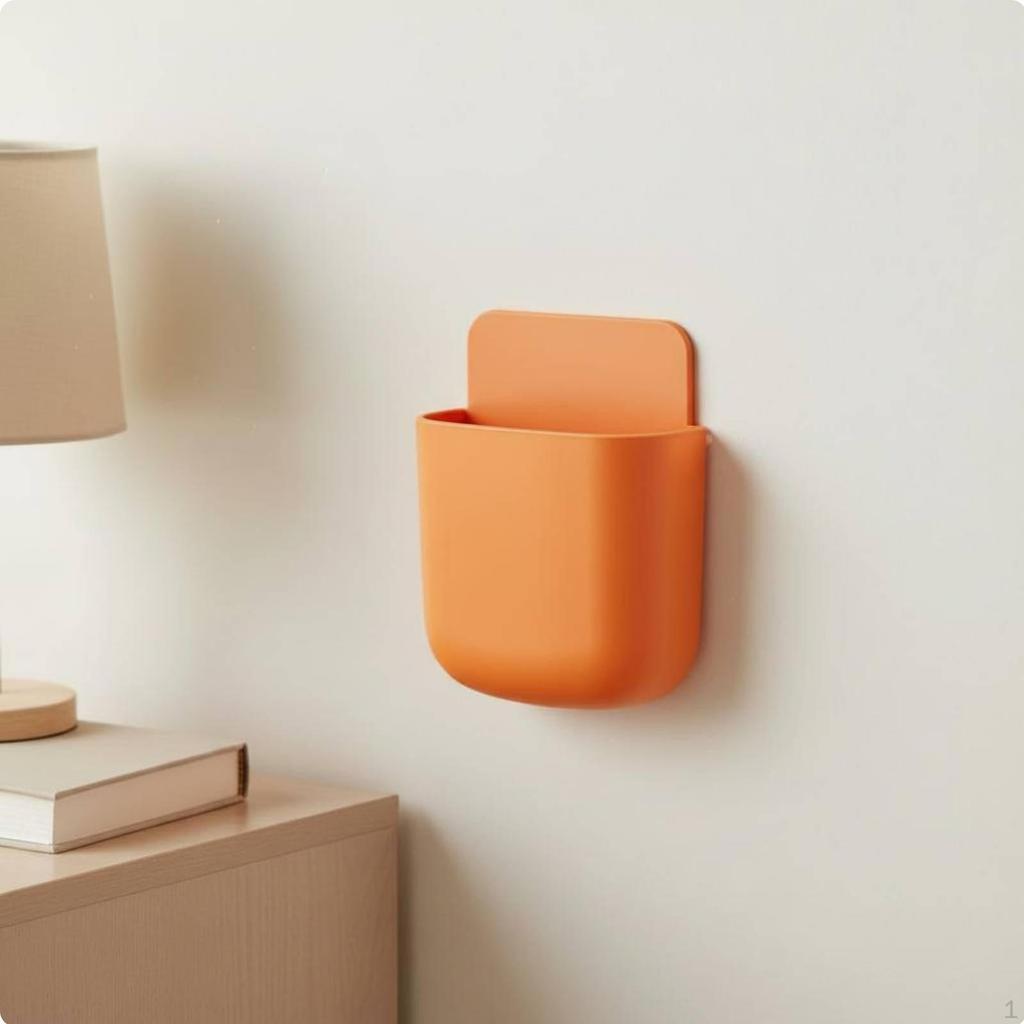Wall Mount Remote Holder Punch Organizer Box No Required for Living Room,