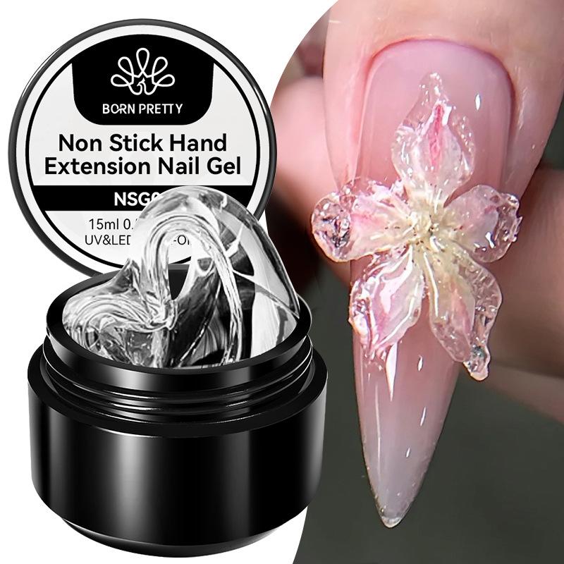 BORN PRETTY Nail Extension Gel Non-Sticky Hand-Moldable Scuplting Gel for Nail Art Clear Slip Gel 30ml