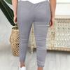 Women's Fashionable Solid Color Drawstring Elastic Waist Pocket Casual Pants
