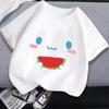 2025 T-shirt MINISO Vêtements pour enfants Anime Filles T-shirt Dessin animé Mélodie Kuromi Été Mignon Haut Coton Enfants Manches Courtes