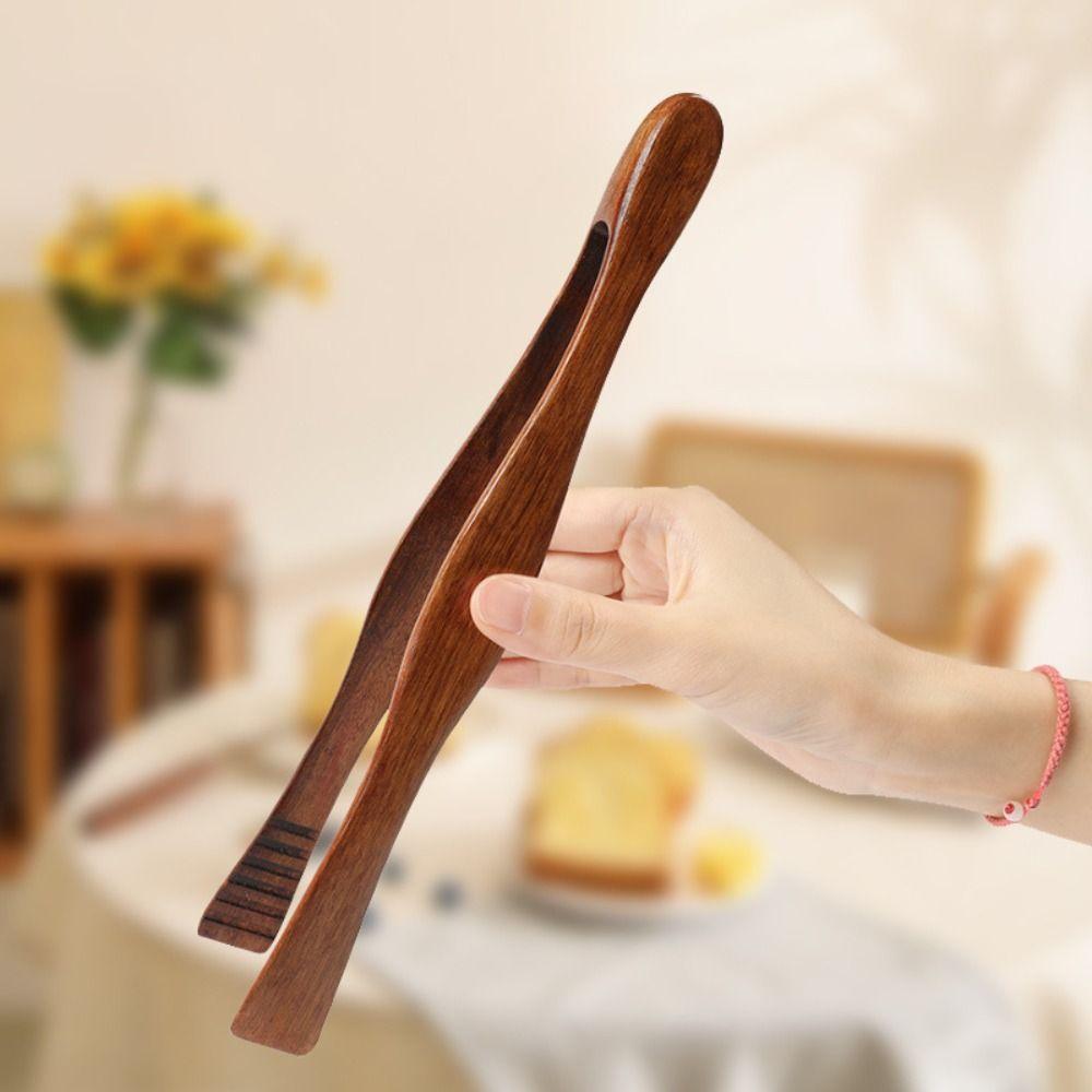 Wooden Kitchen Tongs Salad Bacon Steak Bread Clips Pastry Clamp Kitchen Utensil Food BBQ Tool