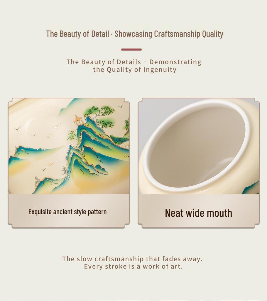 Premium Longjing Tea Gift Set: Ceramic Canister and Half Jin Green Tea Box