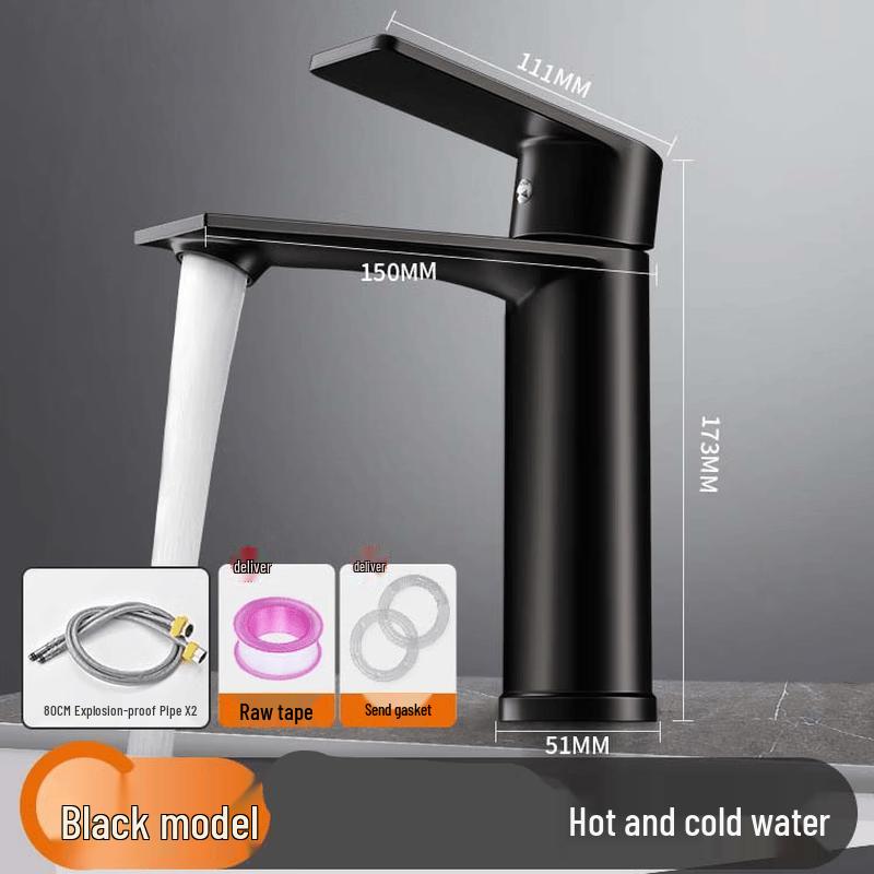 TLXT Elegant Black Bathroom Sink Faucet