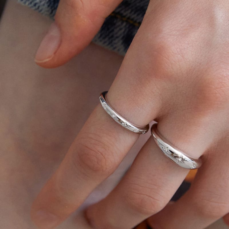 by hyeres [925 silver] Star stone simple ring (Silver) BH7R40716W9
