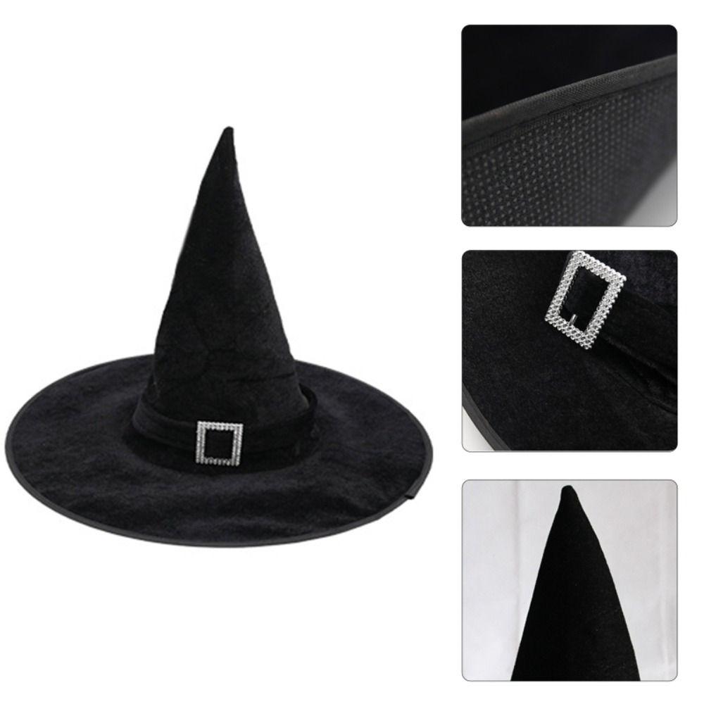 Gilding Halloween Witch Wizard Hat Velvet Devil Cap Punk Halloween Hat Children
