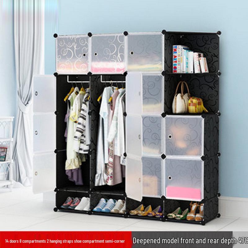 Children's Folding Resin Wardrobe: Assembled Plastic Storage Cabinet for the Living Room