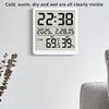 Modern LCD Digital Clock with Time Date Temperature Humidity Display Battery Operated Support Stand Desk Wall Clock