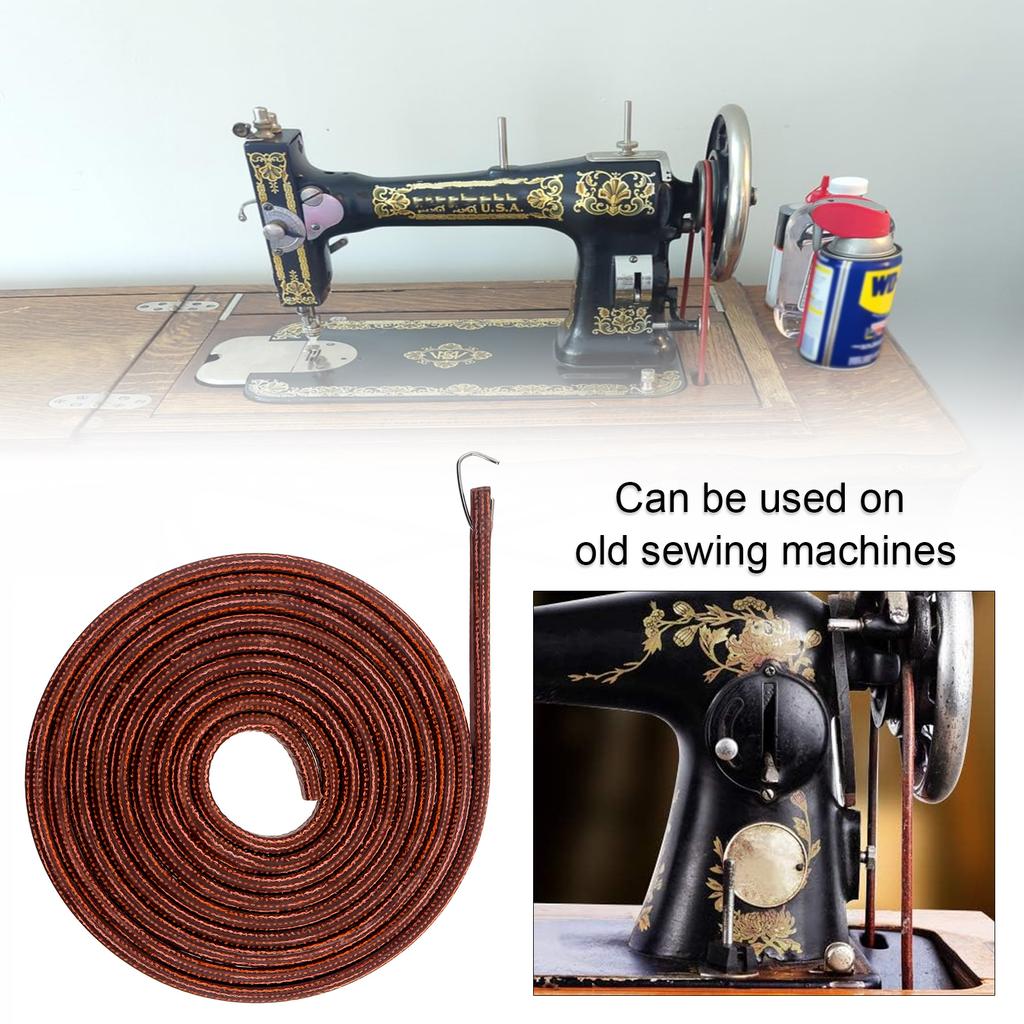 4 Stück 68 x 3/16 Zoll Kunstleder Antriebsriemen, Verbundriemen mit Haken für universelle Nähmaschinen-Pedal-Ersatzteile