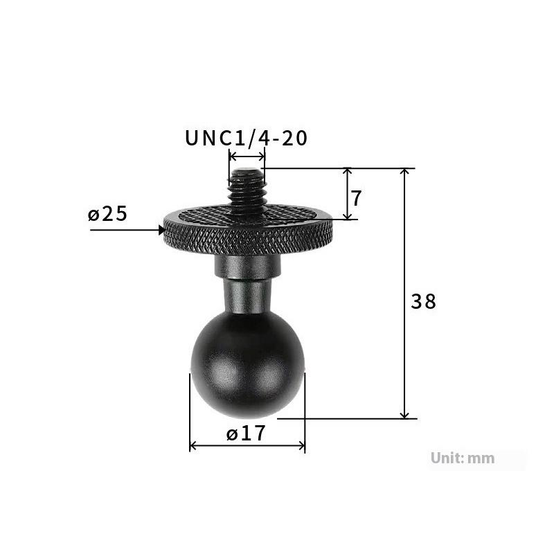 1/3Pcs For 13 12 Insta360 Action 5Pro Pocket 3 Holder Socket Arm Connector Phone Stand 17Mm Ball Head Adapter Mount 1/4" Screw