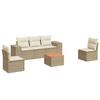 VidaXL Garden Lounge Set with Cushions 6 Pcs, Patio Sofas, Furniture Set, Outdoor Terrace Furniture, Beige 3225386