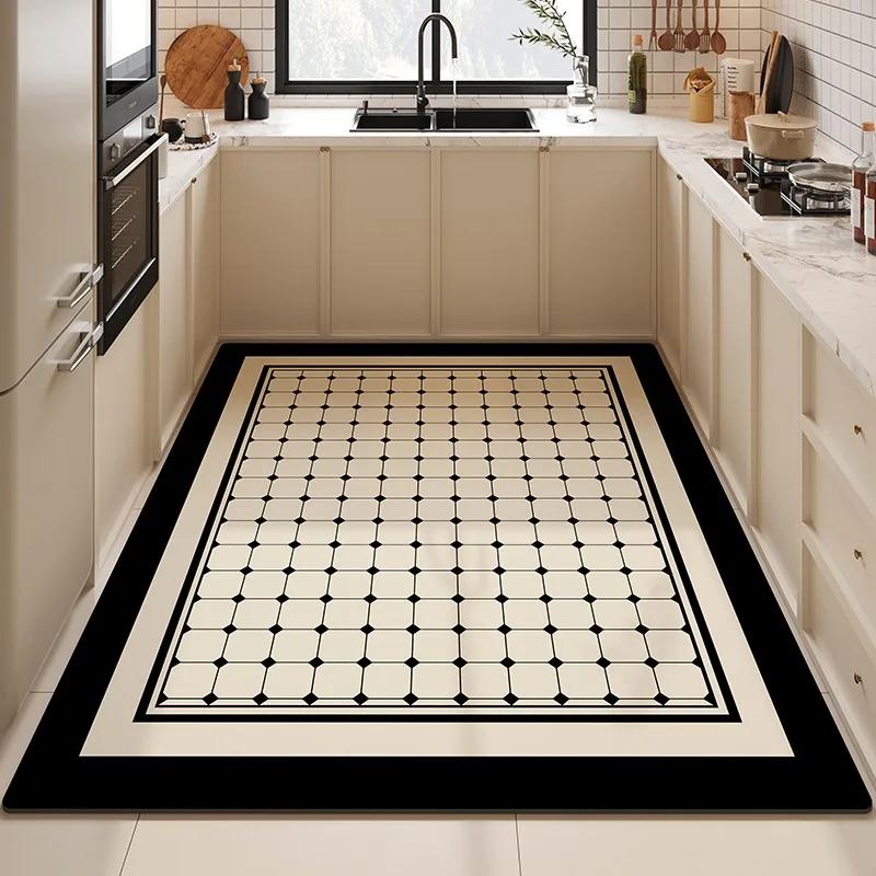 Kitchen Floor Mat Pvc Waterproof Leather Carpet Non-Slip Oil-Proof Special Mats Large Area Rug Easy To Clean Alfombra De Cocina