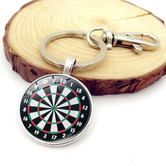 Vintage Unisex Dart Board Pendant Keychain Key Ring Holder Hanging Bag Ornament