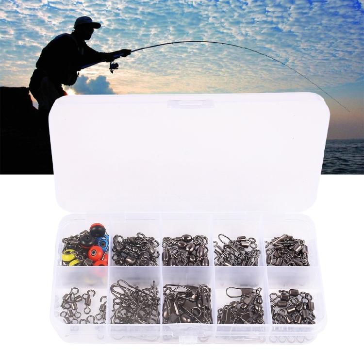 115Pcs Slides Bearing Swivels Triple Swivels Fishing Line Connector Swivels Accessory for Bass Trout Fishing