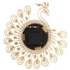 3D Peacock Wall Clock Metal Watch Diamond Flower Home Living Room Office DIY Clocks Crafts Ornaments Gift 38x38cm J1Z2R5