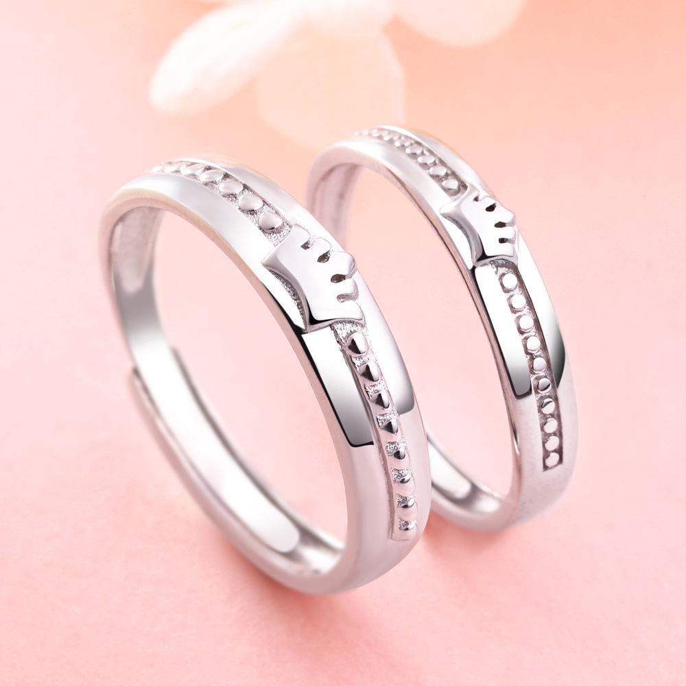Tonglin S925 Sterling Ezüst Állítható Párgyűrűk - Személyre szabott Esküvői Gyűrűk Férfiaknak és Nőknek.