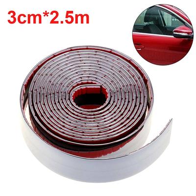 Nastro autoadesivo cromato per modanatura tuning auto da 30 mm x 2,5 m