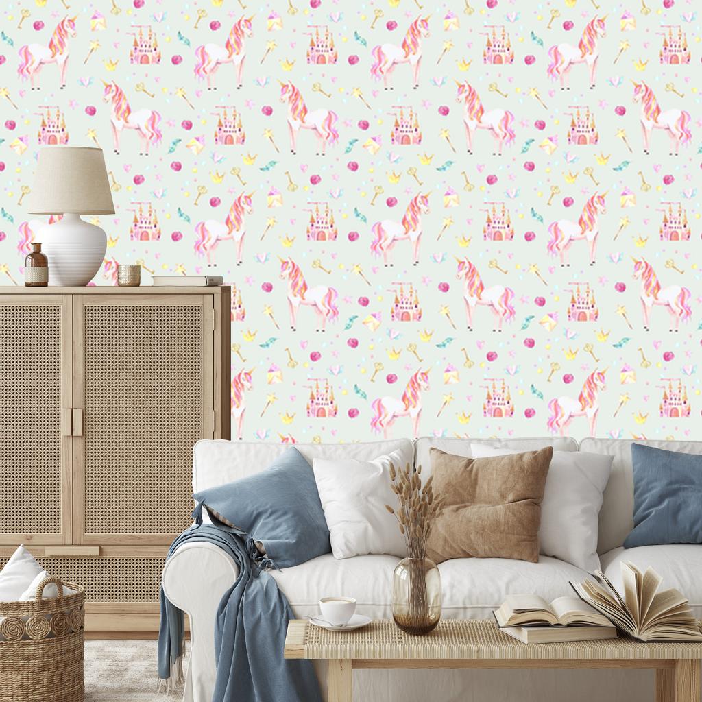 Fairy tale unicorn wallpaper for living room and bedroom 50x1000