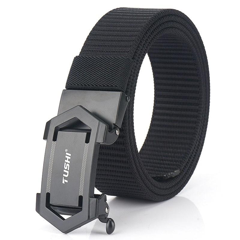 2020 Toothless Hollow Automatic Buckle Belt Outdoor Casual Nylon Youth Men's Pants