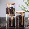 Glass Sealed Can Spice Jar with Spoon Lid Condiment Container Coffee Storage Tank Kitchen Sugar Bottle Tea Box