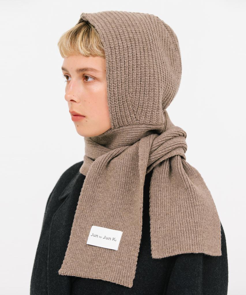 JUN BY JUN K Wool Muffler Balaclava_Mocha