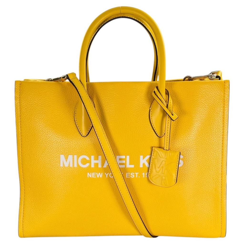Michael Kors Shoulder Bag Handbag Cowhide Yellow Women Used