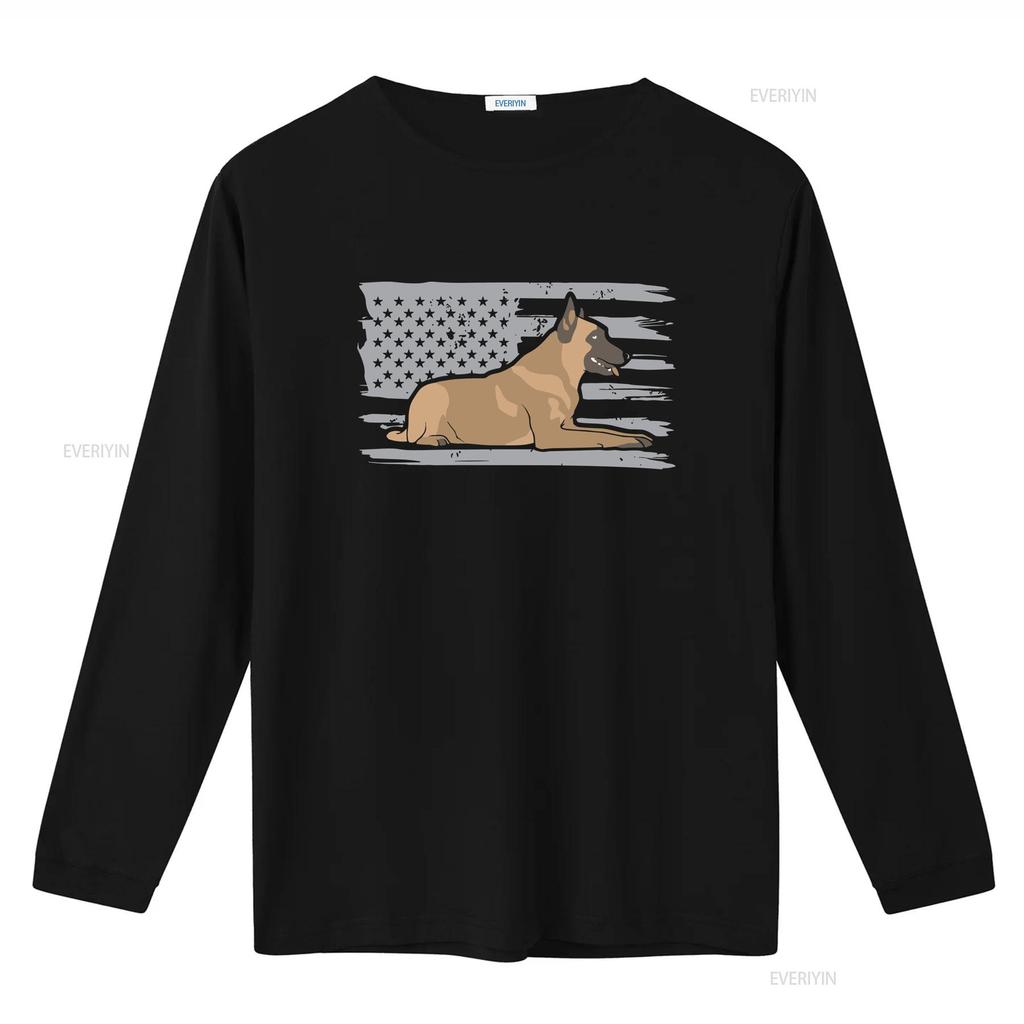 American Flag Belgian Malinois Mom T Shirt Patriotic Dog For Her Women Vintage Washed Versatile Graphic Homme Unisex Fashion