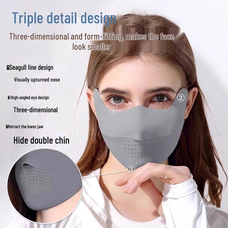 Women's Anti-UV Ice Silk Sunshade Full Face Mask