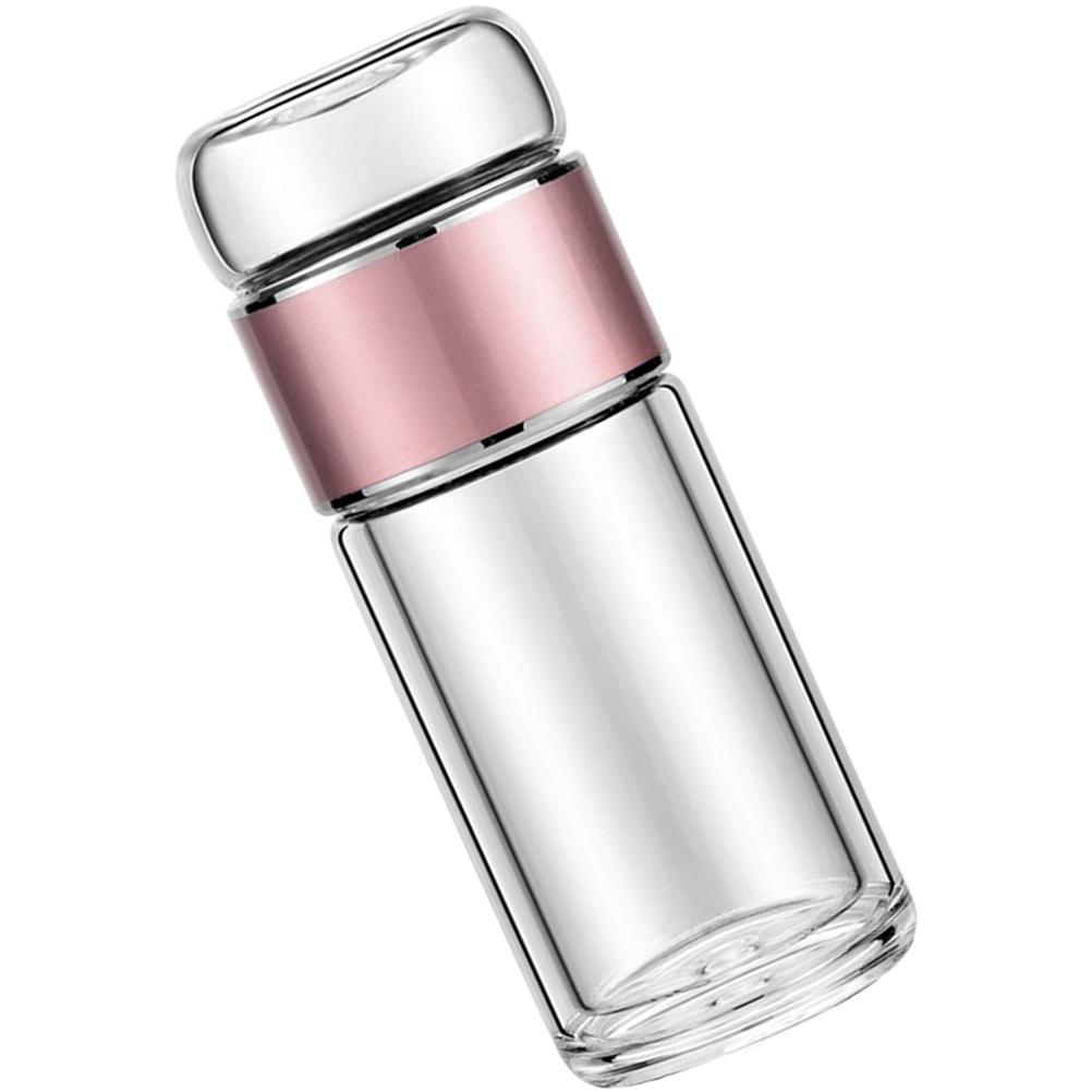 250Ml Tea Water Separation Glass Infuser Bottle Insulated Non Leaking for Home Travel Portable Tea Maker with Stainless Steel
