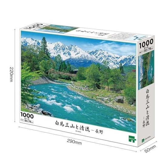 EPOCH 1000-Piece Jigsaw Puzzle: Three Mountains of Hakuba and Clear Stream - Nagano (50x75cm) 09-043