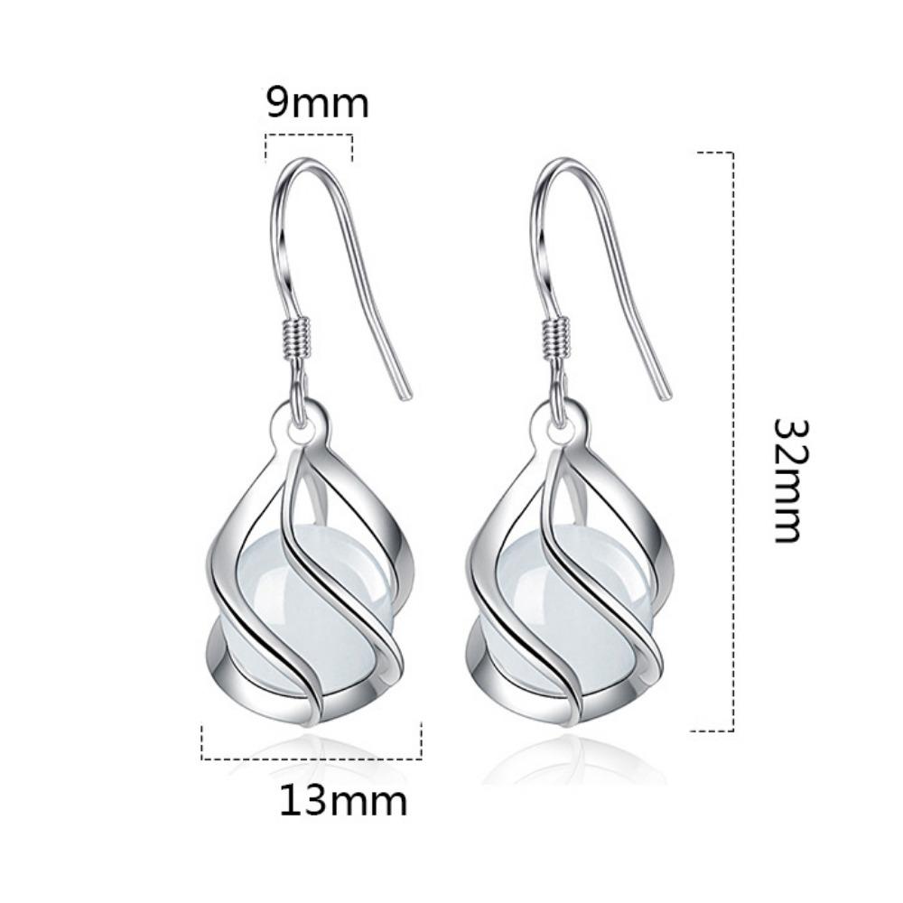 Neue Retro Ohr Haken Wasser Tropfen Ohrringe Temperament Cat Eye Stein Ohrringe