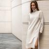 European and American Women's Autumn and Winter Turtleneck Knitted Dress Loose Split Medium and Long Long-sleeved Bottoming Sweater Skirt