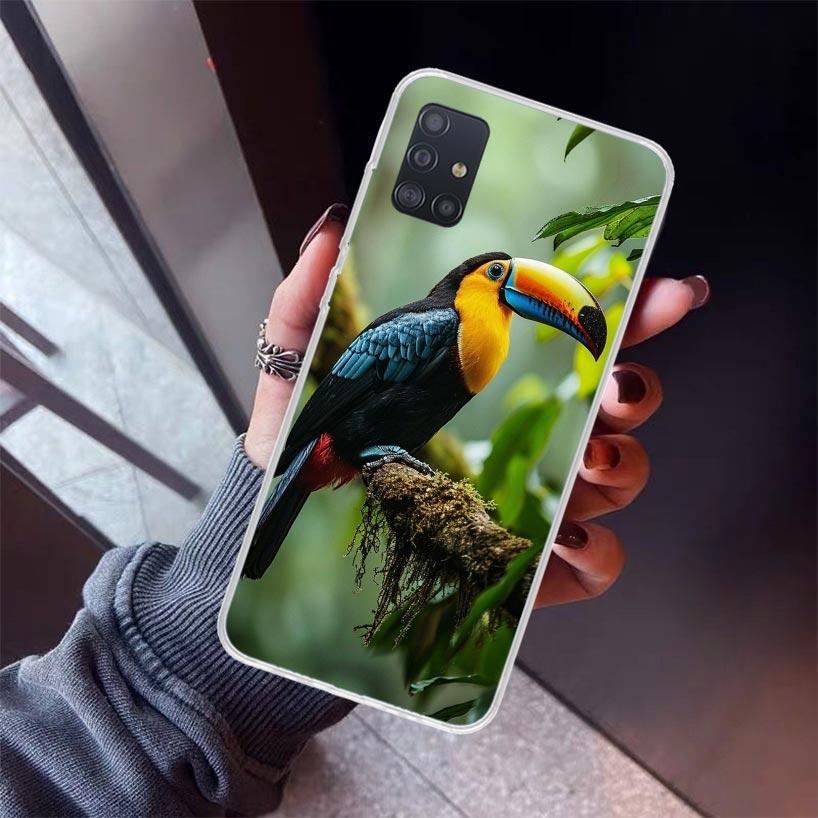 Tropical Toucan Phone Case For Samsung Galaxy A52 A51 A50S A32 A22 A12 A02S A72 A71 A31 A70 A30S Note 20 Ultra 10 Plus S10 Galax