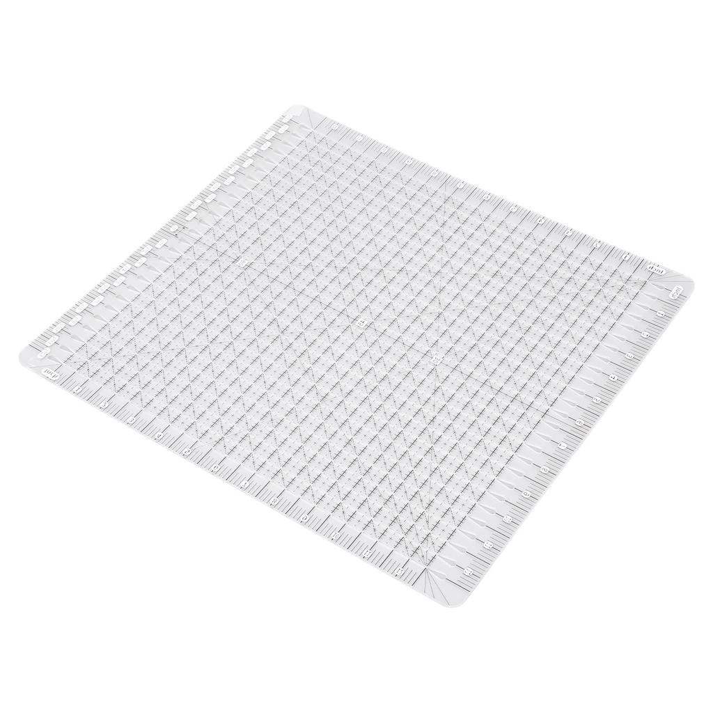 Quiltschablone Lineal 12,5x12,5 Zoll Acryl Transparent Zweifarbige Linie Multifunktionales Näh-Quiltstreifenlineal für