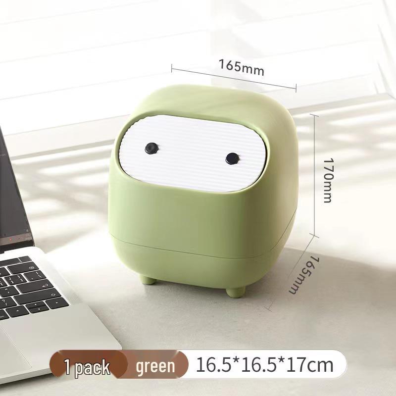 Colorful Ninja Desktop Mini Trash Can - Cute Double-layer Press-type Garbage Bin