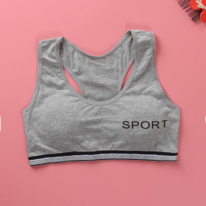 

Детское нижнее белье, хлопковые бюстгальтеры для девочек, мягкая чашка из губки, тренировочный бюстгальтер для девочек-подростков, дышащий бюстгальтер для девочек-подростков Onesize серый