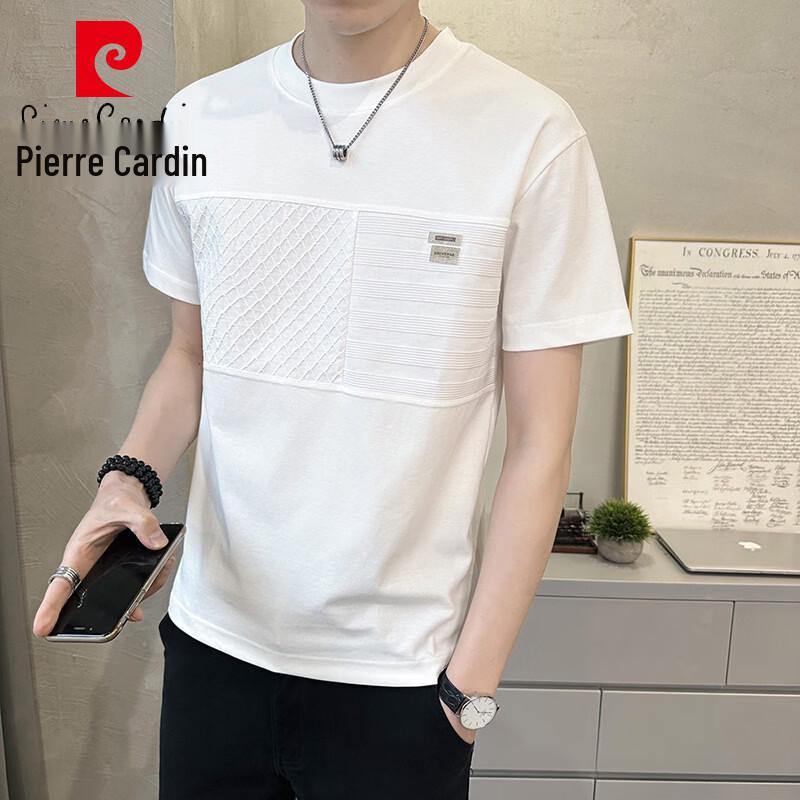 Pierre Cardin Men s Ice Silk Cotton Short Sleeve T-Shirt L белый