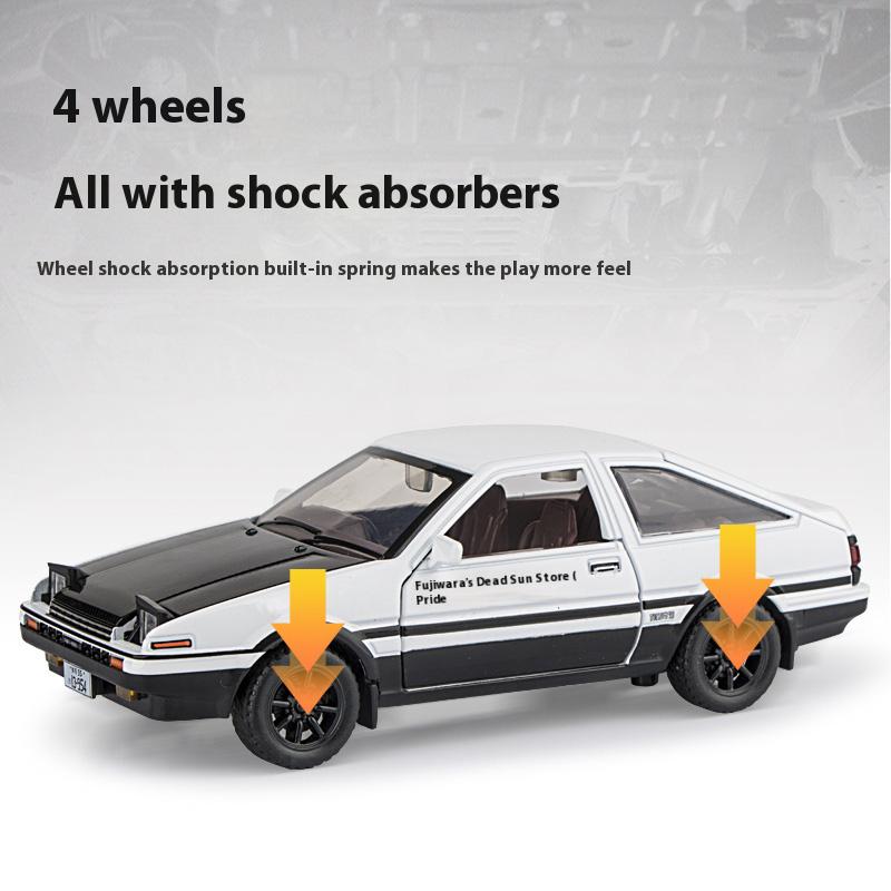 1:30AE86 Alloy Model Car, Cool Sound and Light, Strong Return Force, Four-wheel Shock Absorption, Exquisite Desktop Ornaments