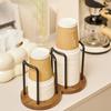 Disposable Cup Storage Holder Rack Shelf, Water Tea Cups Wood Dispenser with Long Stick Mug Display Stand, Organizer Supplies