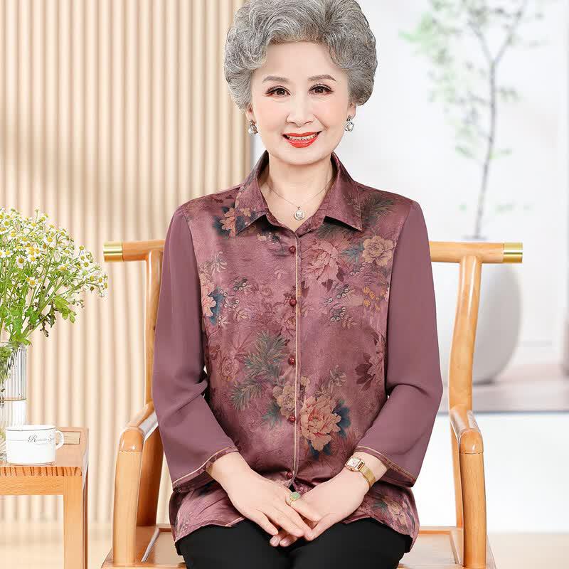 Yuzhaolin Women s Embroidered Chiffon Long-Sleeve Shirt 2XL