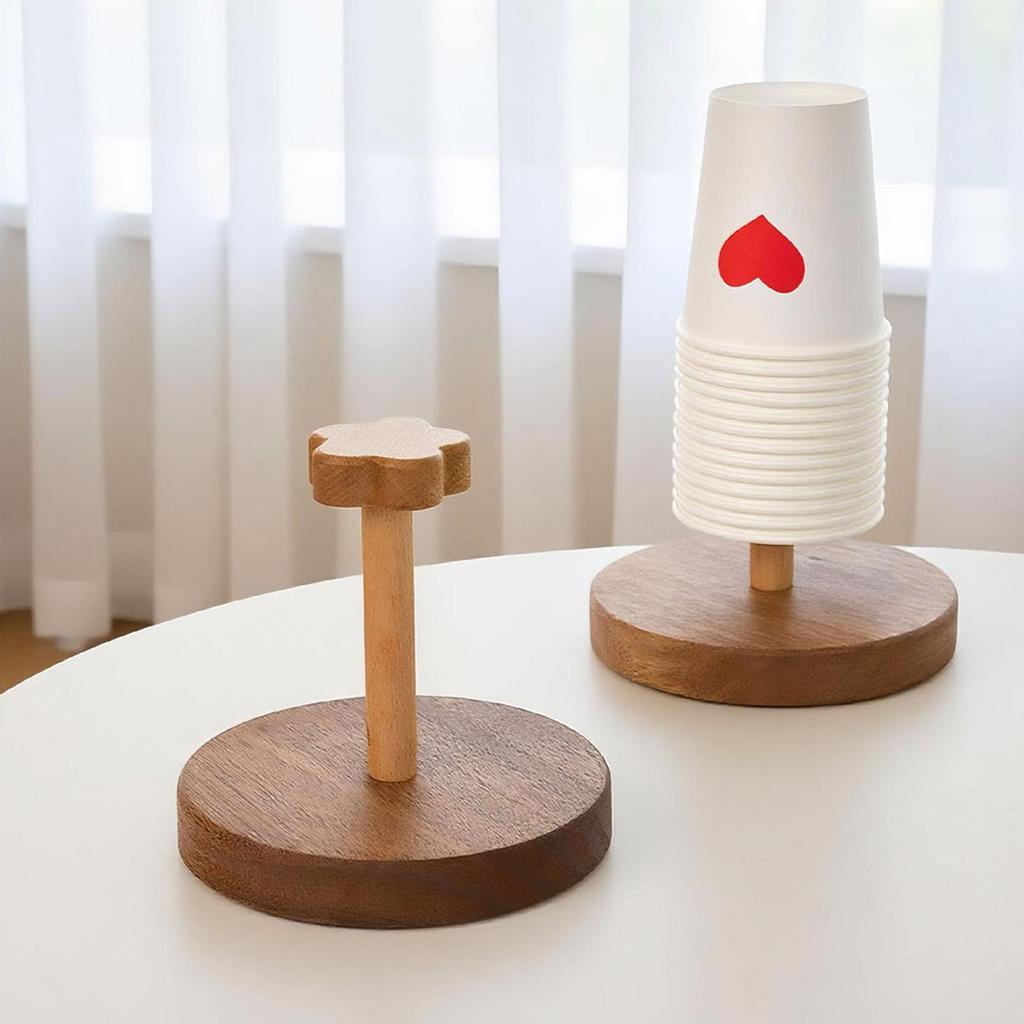 Wooden Cup Storage Rack Creative Round DIY Household Cup Holder For Disposable Paper Cup Counter Desktop Storage Rack