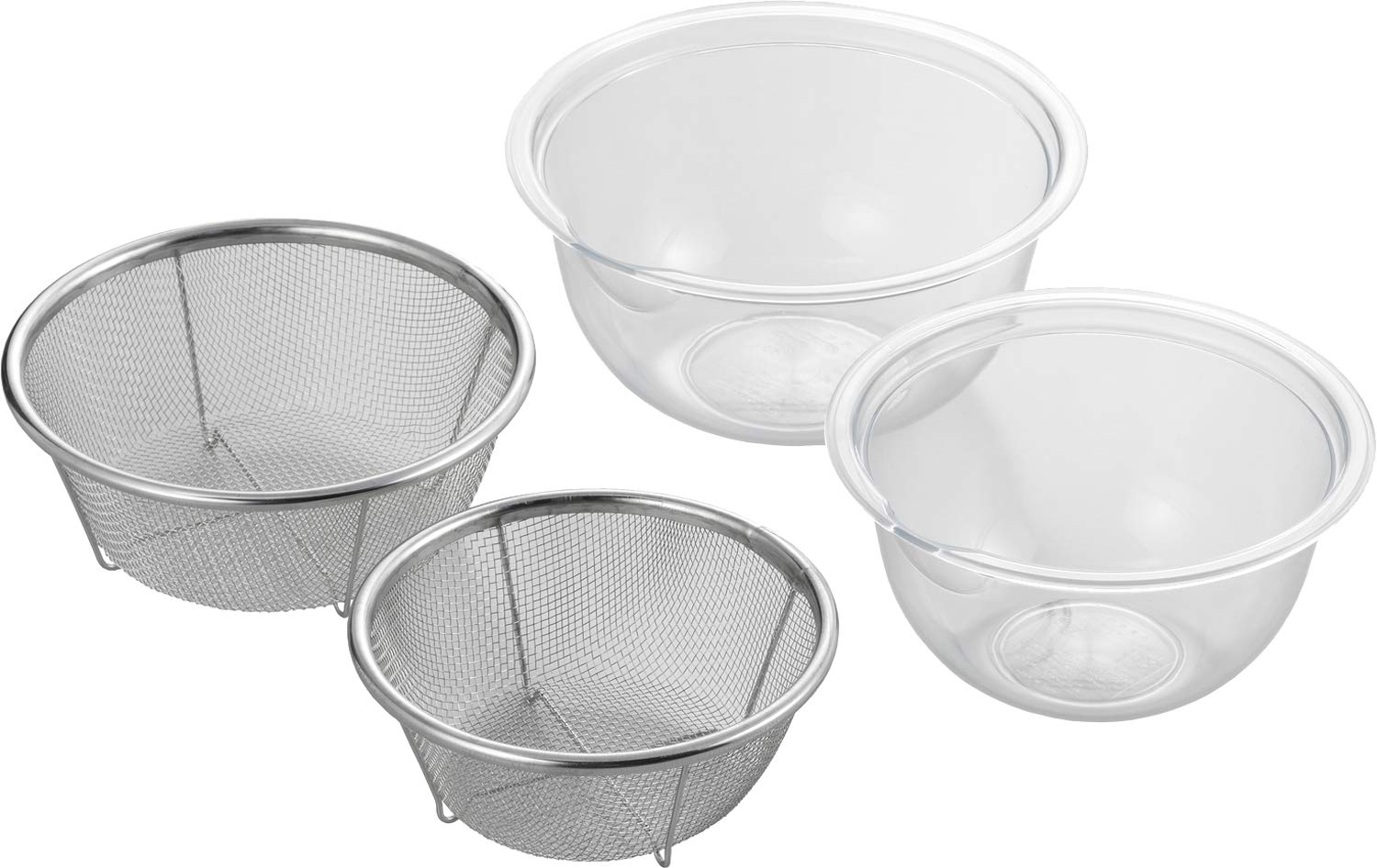 

Yoshikawa Colander Bowl Microwave OK Bowl Bowl Colander Colander 13cm Made in Japan Set of 4 Dishwasher Safe New Kitchen Basic SJ2965 17cm, 15cm,