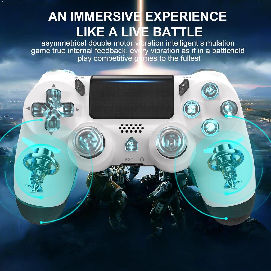PS4 Wireless RGB Light Bluetooth Controller with Vibration for PS4/PC/Steam - Compatible with "It Takes Two".