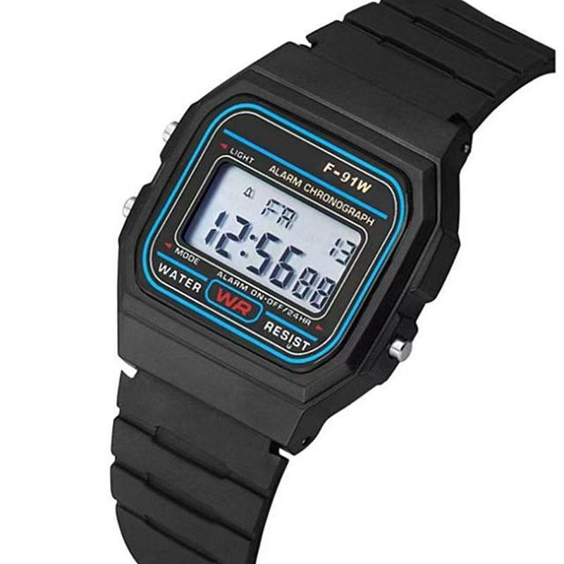 

Ретро квадратные цифровые часы со сплавным ремешком